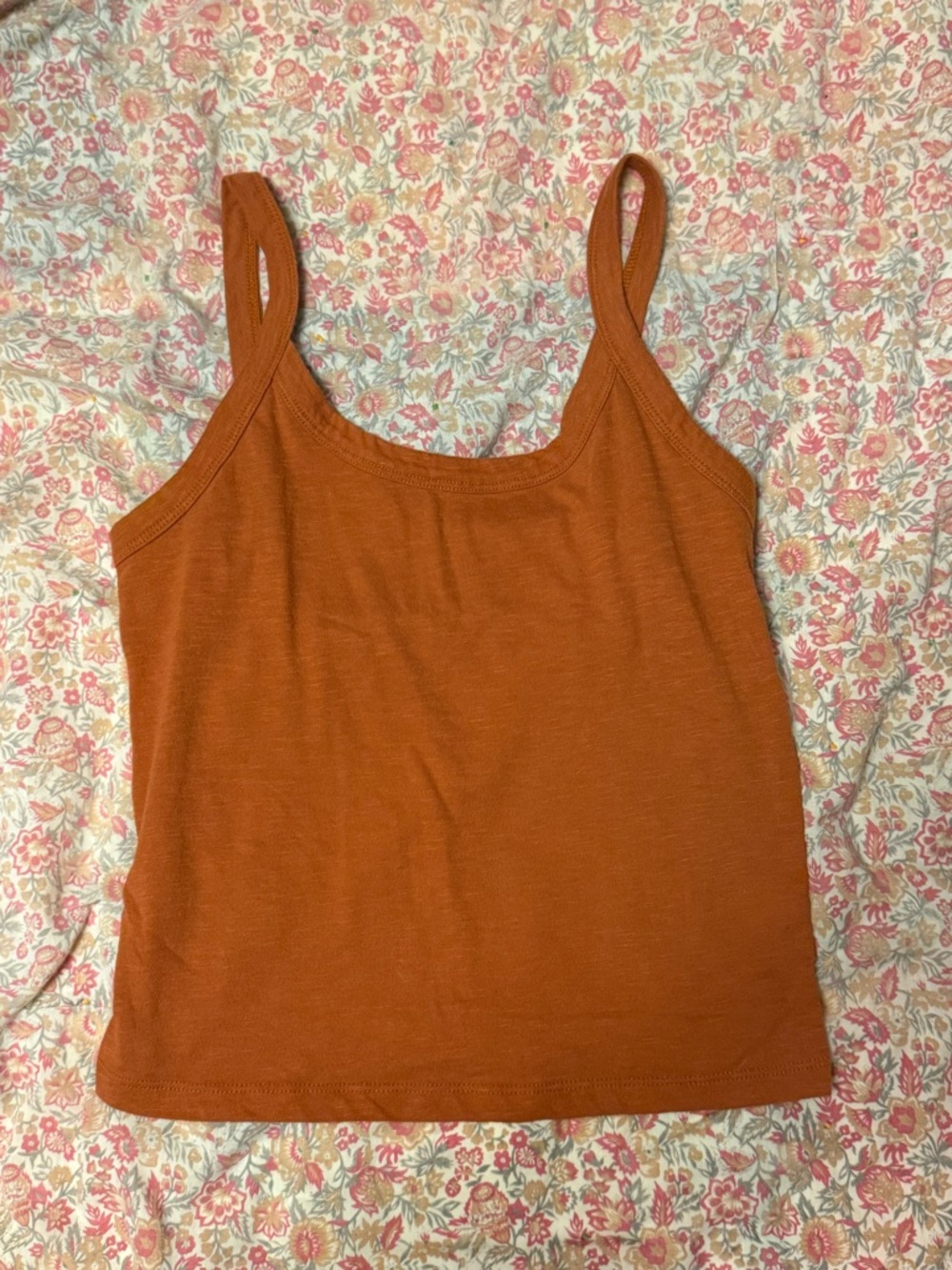 wild fable Rust Ribbed Scoop Neck Tank Top